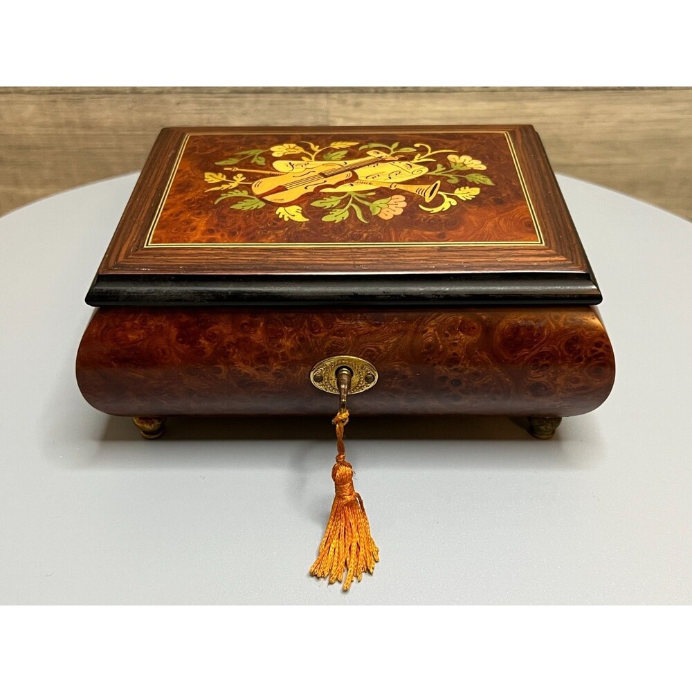 Locking Jewelry Box By The San Francisco Music Box w/ Key - Made In Italy